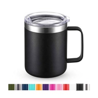 Vente en gros 2021, gobelet à café à sublimation de 12 oz et 14 oz, gobelet isotherme à double paroi en acier inoxydable avec poignée