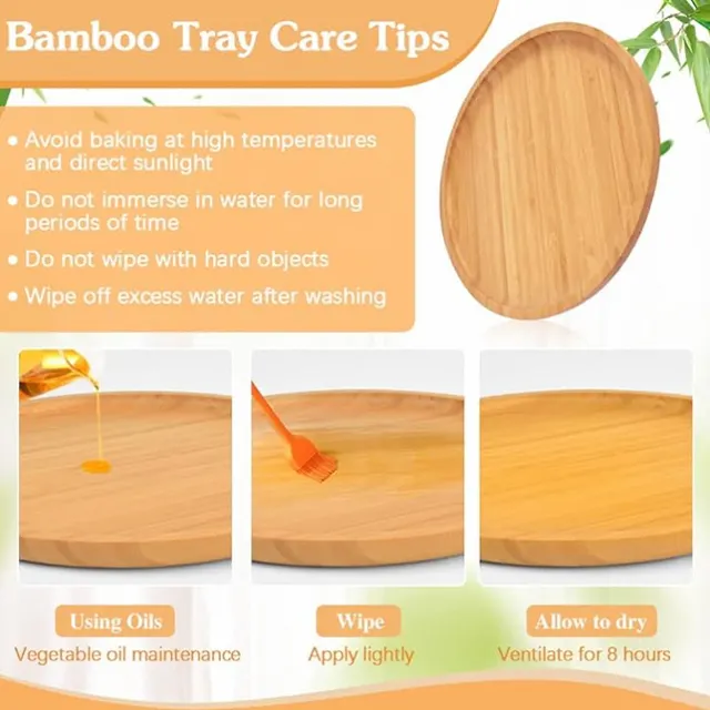 Bambus Holz Servier platte Obst Snack Tablett Geschirr Küche Esszimmer Serve ware