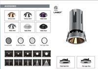 Plafonnier LED encastré à trou d'aiguille 3 pouces 15W 5CCT, homologué IC, éclairage architectural modulaire réglable, rond ou carré, certifié ETL