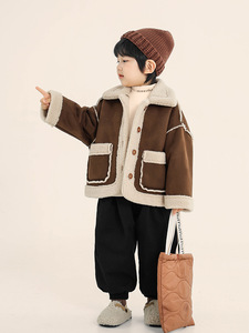 Vêtements pour enfants, veste en polaire pour garçons pour l'<span class=keywords><strong>hiver</strong></span>, enfants de petite et moyenne taille, veste en polaire à simple boutonnage - Product Image 2