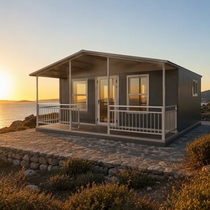 Maison conteneur préfabriquée extensible SUNRISE 20 pieds, étanche, isolée, en acier, 2 à 5 chambres avec cuisine et toilettes, panneaux sandwich - Product Image 1