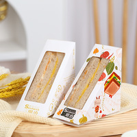 Vente en gros de papier d'emballage pour sandwich personnalisé boîte à lunch alimentaire jetable petit déjeuner pain dessert emballage sandwich boîte à emporter