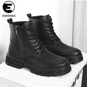 עיצוב רטרו סוליות גברים אופנה גברים רכיבה על מגפי zipper עגול מרקם זול עלות-יעיל - Product Image 1