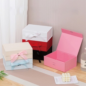 Custom Folding Gift <b>Box</b> Magnetic Packaging Cardboard Empty Magnetic Closure with Ribbon Gift <b>Box</b> Manufacturer - Product Image 1