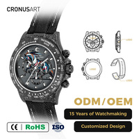Apollo Carbon Fiber Tonneau Form Orange Automatische mechanische Uhr Luxus Hohl wasserdichte leuchtende Herren uhr