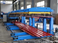 Hoja de metal trapezoidal corrugada de azulejo esmaltado de techo completamente automático de doble capa con apilador Panel de techo que hace la máquina Roll Former