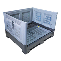 Grande boîte à palette en plastique pliable, empilable, étanche, de qualité alimentaire, écologique, à 4 entrées, pour fruits et légumes