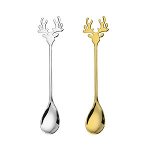 Cuchara con Forma de Alce Navideño, Cuchara Dorada para Té, Cuchara para Revolver de Acero Inoxidable 304 de Grado Alimenticio, Cuchara para Café con Diseño de Ciervo de David - Product Image 6