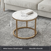 Ensemble de tables basses modernes minimalistes en faux marbre, cadre rond en fer durable, table artisanale en métal mobile et personnalisable