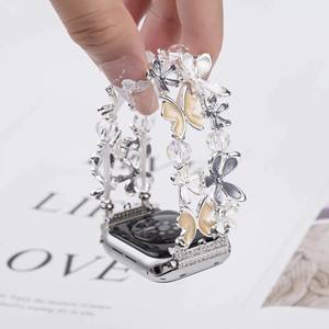 Correa de Reloj Chungming Fashion Lady para Mujer, Colorida y Linda, con Dijes de Flores y Mariposas, Compatible con <span class=keywords><strong>Apple</strong></span> <span class=keywords><strong>Watch</strong></span> Series 9 40mm 41mm 44mm 45mm - Product Image 6