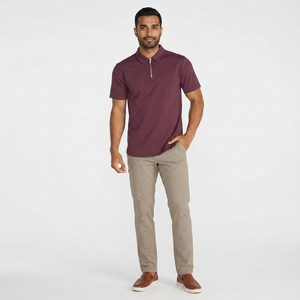 Polo para Hombre de Secado Rápido, Elástico en 4 Direcciones, con Cierre, Transpirable, Color Sólido, Ropa de Golf - Product Image 1