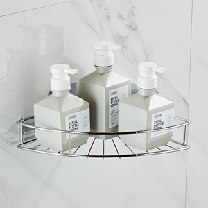 Étagère de salle de bain triangulaire en acier inoxydable Saint Ruijia, 1 niveau, fixation murale sans perçage, support de rangement pour douche - Product Image 1