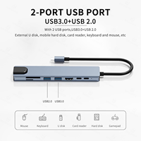 Station d'Accueil Multifonctionnelle USB C 8 en 1 Très Vendue avec RJ45 Ethernet 100M pour PC, Ordinateurs Portables et Smartphones, Type C