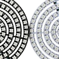 Anneau de pixels RGB WS2812B DC5V, modules LED adressables individuellement, IC WS2812, SMD 5050, matériau ABS, intérieur