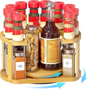 Двухуровневый бамбуковый держатель для специй - Product Image 1