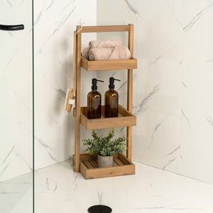 Mensola doccia a 3 livelli multifunzionale con base antiscivolo, porta asciugamani e portaoggetti resistente per bagno - Product Image 1