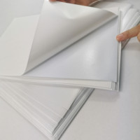Matériau d'étiquette autocollante en BOPP simple face mat blanc 54 µm 75 µm, impression UV, colle acrylique pour utilisation d'étiquettes imperméables