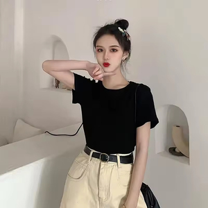 Nueva camiseta de moda en oferta, venta directa de fábrica, camiseta informal para mujer, talla grande, manga corta, cuello redondo - Product Image 4