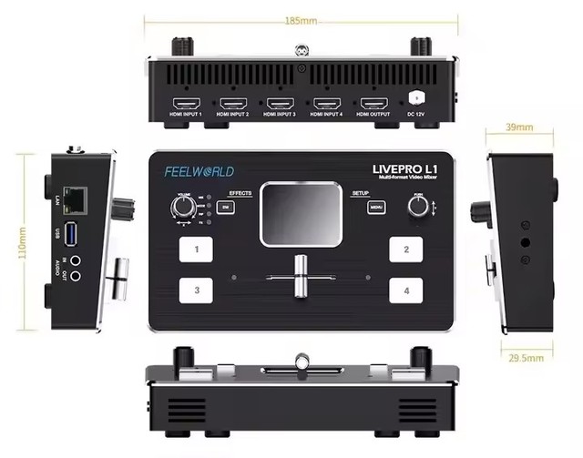 Fe Elworld Livepro L1 V1 4-ch Broadcast Mixer Hd Mi Multiview  - Ideal For Live Streaming Video Switcher