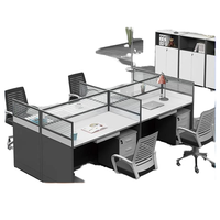 Partición óptima del espacio de trabajo Silla de escritorio moderna para 4 personas Combinación Diseño simple Escritorio de computadora de oficina