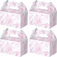 Boîtes cadeaux en papier rose à motifs floraux, boîtes à friandises de style chinois imprimées de fleurs pour mariage et anniversaire