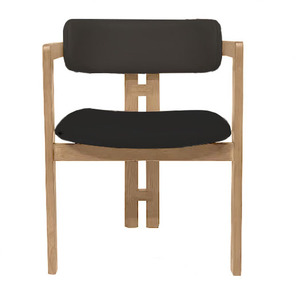 Sillón de comedor de tela <span class=keywords><strong>Pamplona</strong></span> moderno de mediados de siglo italiano clásico, silla de comedor de madera de Fresno sólido negro - Product Image 4