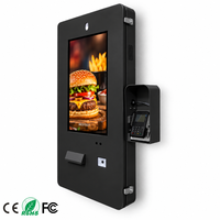 Schwarzes Outdoor-Wandterminal mit Sonnenlicht-lesbarem Display, QR-Code-Scanner, Belegdrucker und POS-Zahlungsfunktion