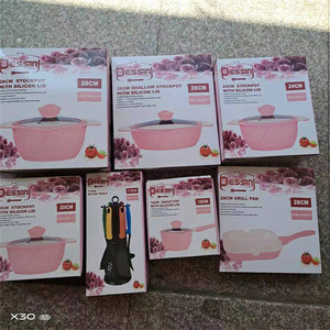18 Cái <span class=keywords><strong>NANO</strong></span> Die Casting Nhôm Soong Nấu Ăn Nồi Granite Soup & Cổ Nồi Không Dính Cookware Bộ - Product Image 6