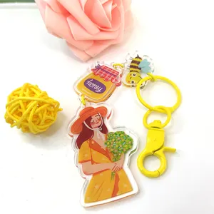 Ins Korean Ornament Bag Pendant Gifts Cartoon Keychain Transparent Acrylic Keyring