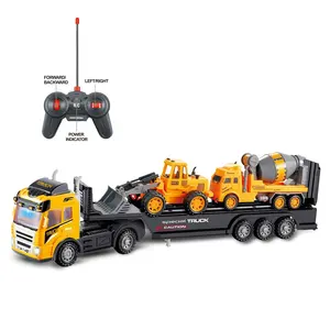 无线电控制4CH遥控卡车玩具4功能遥控重型卡车汽车儿童电动工程车带灯光和声音