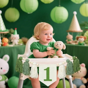Décoration d'anniversaire pour <span class=keywords><strong>bébé</strong></span>, bannière à pompons bohème pour chaise haute, décoration de fête de 1er anniversaire pour <span class=keywords><strong>bébé</strong></span>, ensemble <span class=keywords><strong>cadeau</strong></span> pour garçons et filles - Product Image 3