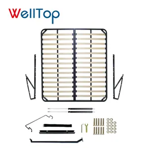Распродажа, аксессуары для мебели, полноразмерный механизм газового подъемника, каркас кровати для хранения, металлический каркас кровати с деревянными опорными рейками - Product Image 1