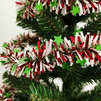 Guirlandes de Noël en étoiles et rubans en plastique dense, décorations murales pour fêtes, mariages et événements festifs, vente en gros