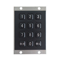 Teclado Mecánico Numérico de Matriz 4x3, Impermeable IP65, de Acero Inoxidable, para Cajeros Automáticos, Quioscos Industriales, Teclados Metálicos