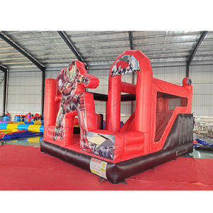 Château gonflable <span class=keywords><strong>rouge</strong></span> et noir sur le thème des bandes dessinées, château gonflable intérieur/extérieur commercial 5x5 pour enfants - Product Image 2