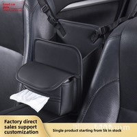 Sac de rangement suspendu pour voiture en cuir Napa, organisateur pour siège central, boîte d'accoudoir pour console centrale de siège arrière, accessoires automobiles