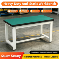 Banc de travail antistatique pour usine, ligne de production, atelier, table d'inspection, maintenance, emballage, assemblage
