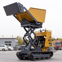Mini-dumper sur chenilles hydraulique de 1200 kg avec puissante unité de puissance à essence