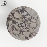 Meja marmer Travertine pertengahan Modern, desain Retro meja malam untuk perabotan kamar tidur & Lounge