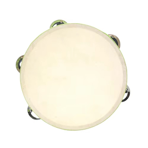 Đàn tambourine gỗ trơn họa tiết tùy chỉnh 10 inch, đồ chơi nhạc cụ cho trẻ em, bán buôn - Product Image 1