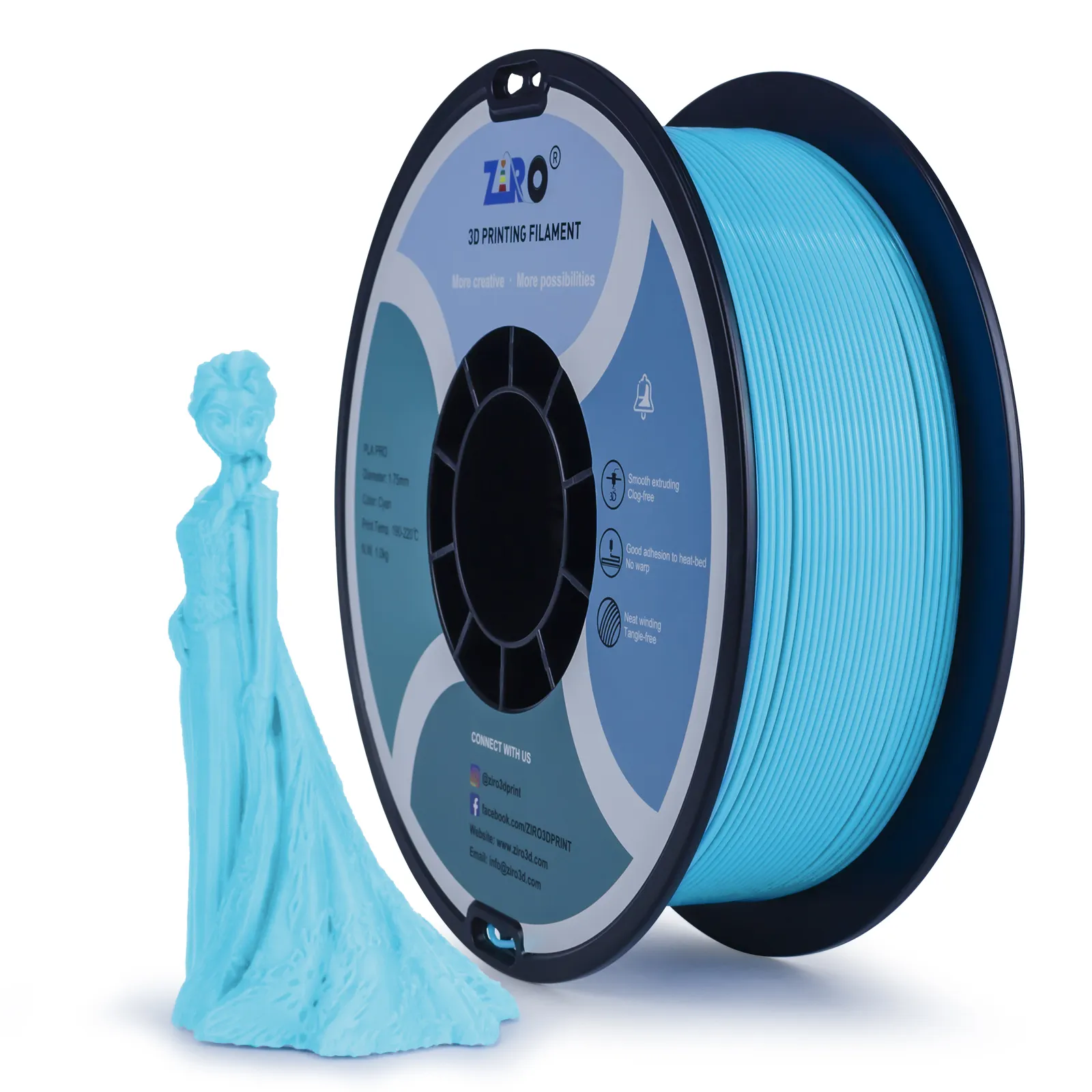 OEM/ODM ziro 3D in ấn Filament 1.75mm/2.85mm/1kg/3kg PETG/TPU/lụa/cộng với PLA 3D máy in Filament thanh nhựa