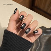 BelloGel – Kit de vernis gel UV liquide œil de chat noir de luxe, 10 couleurs, 15 ml en flacon, pour nail art gothique et de soirée
