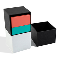 Boîte à bijoux d'emballage de bague en bois personnalisée en forme de bois simple grand mini cadeau en papier rouge en bois avec boîte extérieure
