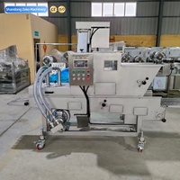 Ligne de production automatique de hamburgers surgelés, machine à former, paner et frire les galettes de hamburger, machine à enrober les snacks en farine de pain