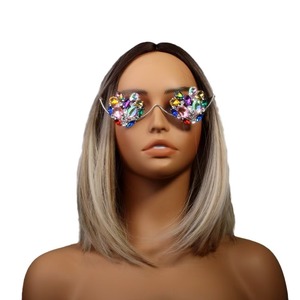 Colorful Crystal Heart Eyeglasses Frames No Lenses Face Accessories <strong>Fashion</strong> <strong>Design</strong> Rhinestone Sunglasses <strong>Glasses</strong> <strong>Party</strong> for Women - Product Image 5