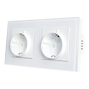 European Standard Smart Wall Socket 16A EU <b>Plug</b> Wi-Fi Tuya App Control Tempered Glass Panel Child Safety Door Protection - Product Image 1