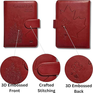 Viaje de lujo hecho a mano 4 pulgadas marrón oscuro PU cuero RFID bloqueo organizador personalizable pasaporte cubierta elegante tarjetero - Product Image 4