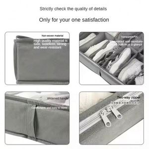 New Fabric Shoe <b>Box</b> Household Dormitory Bed Transparent Shoe Storage <b>Box</b> Foldable Grid Under Bed Shoe Storage <b>Box</b> - Product Image 3