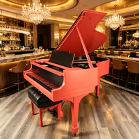 Piano à queue acoustique en bois massif rouge mat 88 touches avec banc assorti, couleur personnalisée OEM/ODM, pour concert et décoration intérieure
