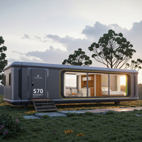 Luxe 40ft Anti-Corrosion Acier Modulaire Mobile Maison Smart Voice Control Espace Capsule Maison Bureau Salon Cuisine Chambre